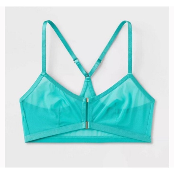 Auden Mesh Jade Unlined Racerback Bralette, XS - Picture 1 of 7